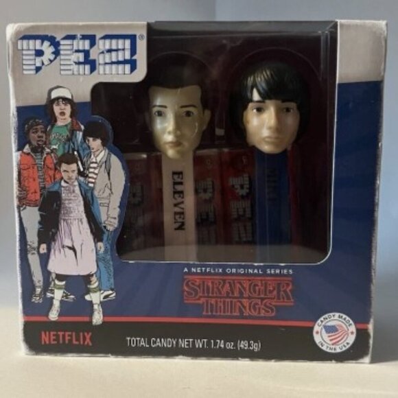 NOS PEZ Stranger Things Gift Set Dispensers Plus Candy Refills - Eleven & Mike - Picture 1 of 4